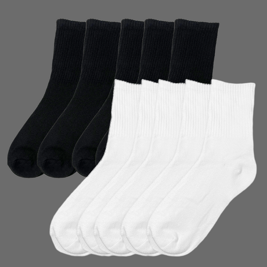 (US10-14/EUR 44-49/UK 9.5-13.5) 2/5/6/10 Pairs set Pure color series Knee-High All cotton socks large size Knee-High socks